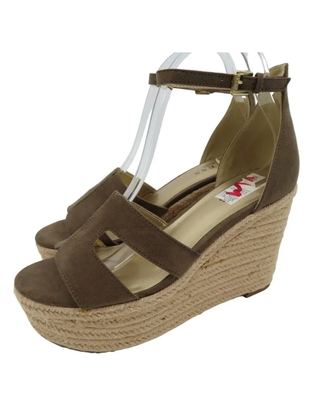 NEW Guess Women 8.5 Ayleen Brown Tan Espadrille Platform Wedge Sandals GFAyleen